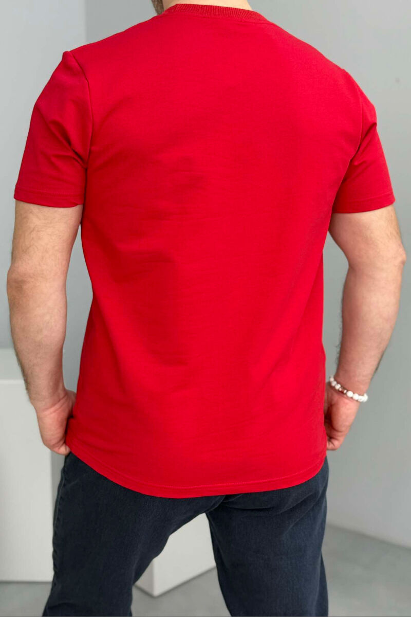 LITTLE WRITTINGS ONE COLOR MEN T-SHIRT RED/E KUQE - 3