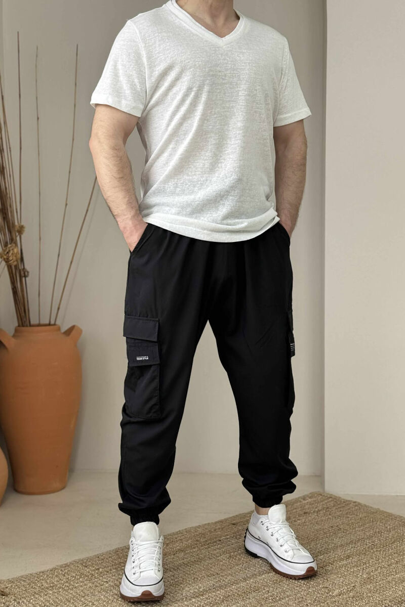 LITTLE WRITTINGS PARACHUTE MEN PANTS BLACK/ E ZEZE - 1