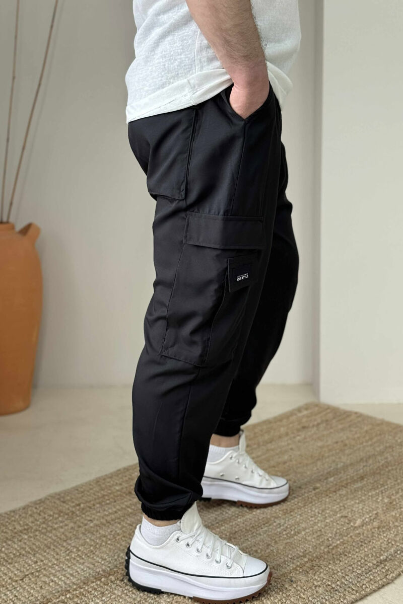 LITTLE WRITTINGS PARACHUTE MEN PANTS BLACK/ E ZEZE - 4