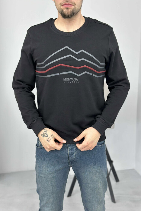 LITTLE WRITTINGS SIMPLE DESIGN MEN SWEATSHIRT BLACK/ E ZEZE - 3