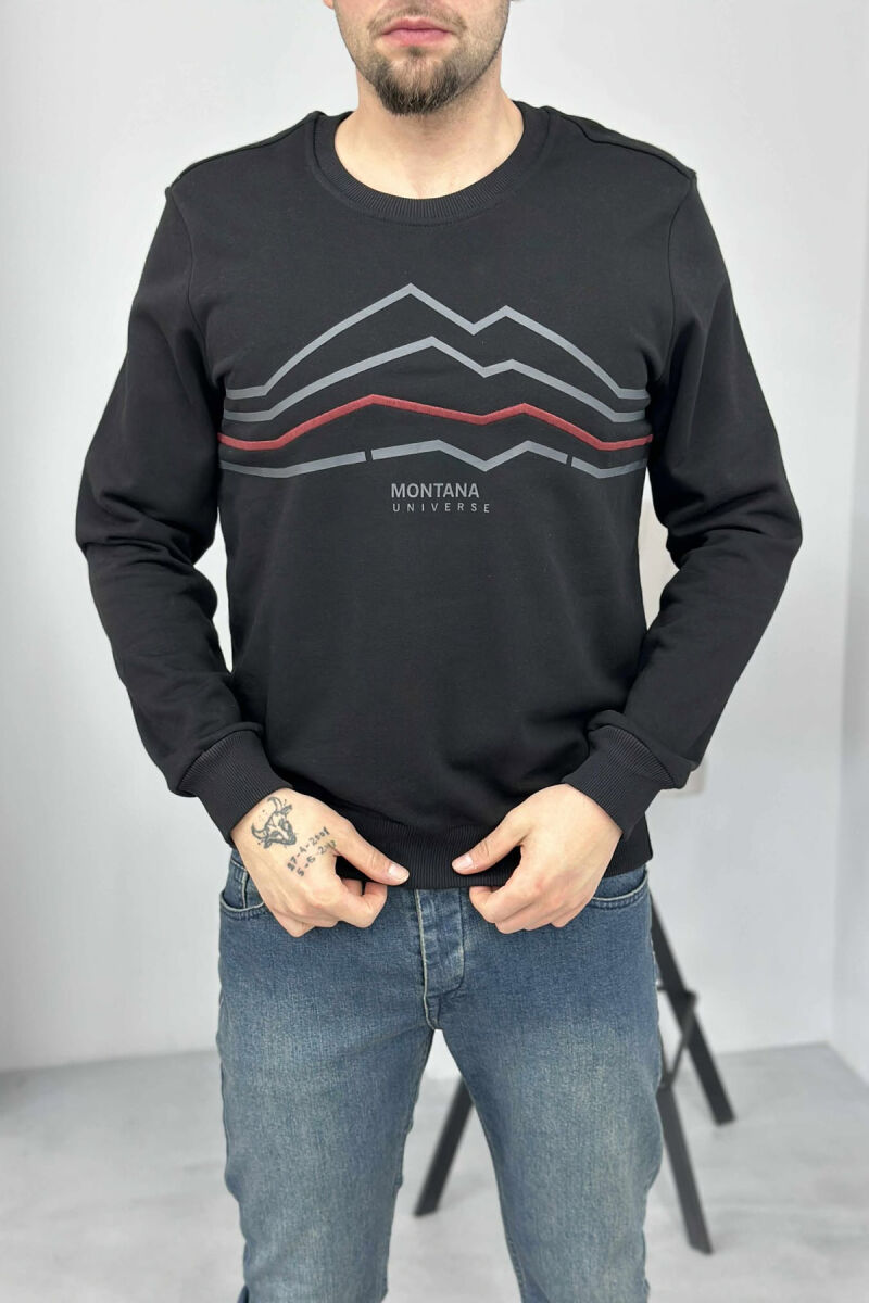 LITTLE WRITTINGS SIMPLE DESIGN MEN SWEATSHIRT BLACK/ E ZEZE - 3