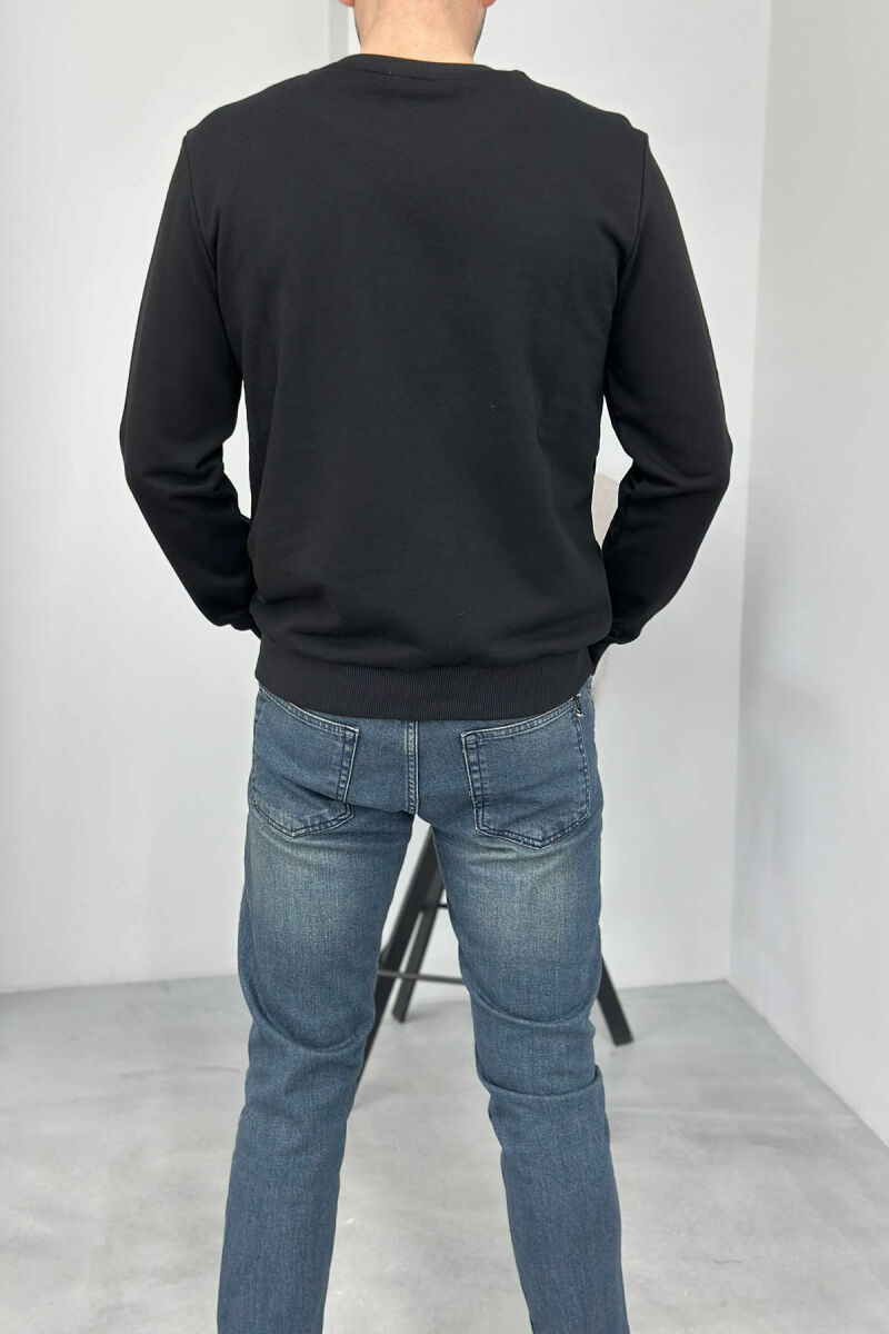 LITTLE WRITTINGS SIMPLE DESIGN MEN SWEATSHIRT BLACK/ E ZEZE - 4