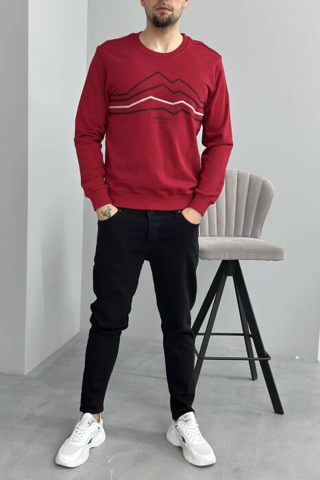 LITTLE WRITTINGS SIMPLE DESIGN MEN SWEATSHIRT RED/E KUQE - 