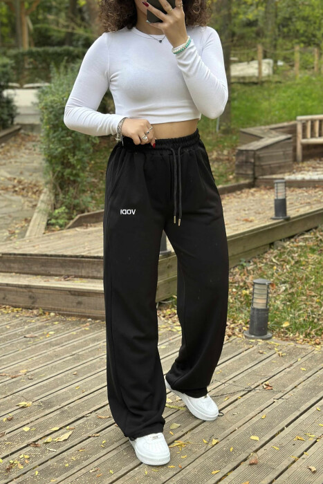 LITTLE WRITTINGS SIMPLE WOMEN SWEATPANTS BLACK/ E ZEZE - 1