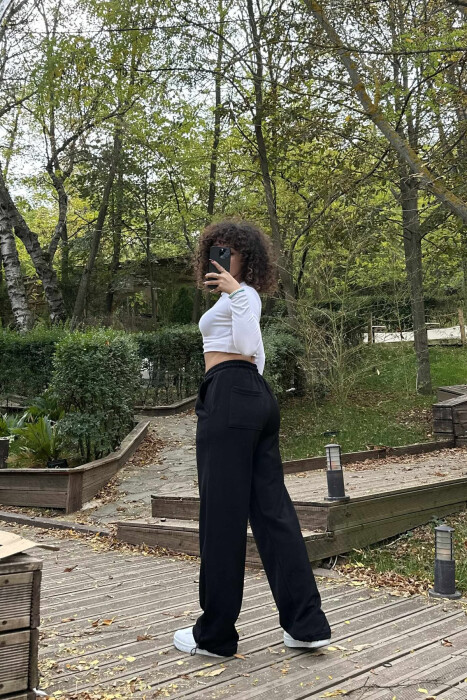 LITTLE WRITTINGS SIMPLE WOMEN SWEATPANTS BLACK/ E ZEZE - 3