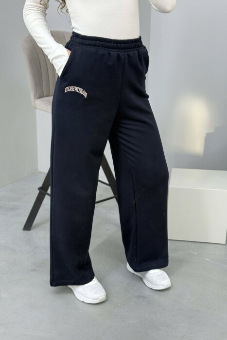 LITTLE WRITTINGS SIMPLE WOMEN SWEATPANTS DARK BLUE/BEE - 4