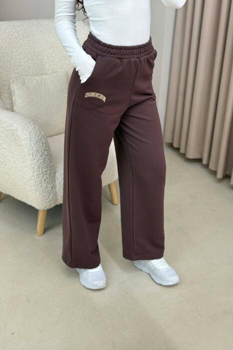 LITTLE WRITTINGS SIMPLE WOMEN SWEATPANTS DARK BROWN/KAE - 4