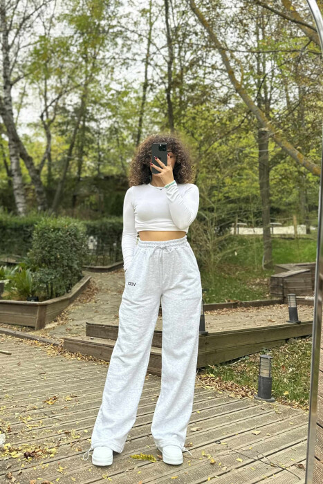 LITTLE WRITTINGS SIMPLE WOMEN SWEATPANTS LIGHT GREY/GZ - 1