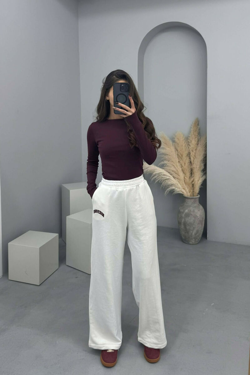 LITTLE WRITTINGS SIMPLE WOMEN SWEATPANTS WHITE-E BARDHE - 2