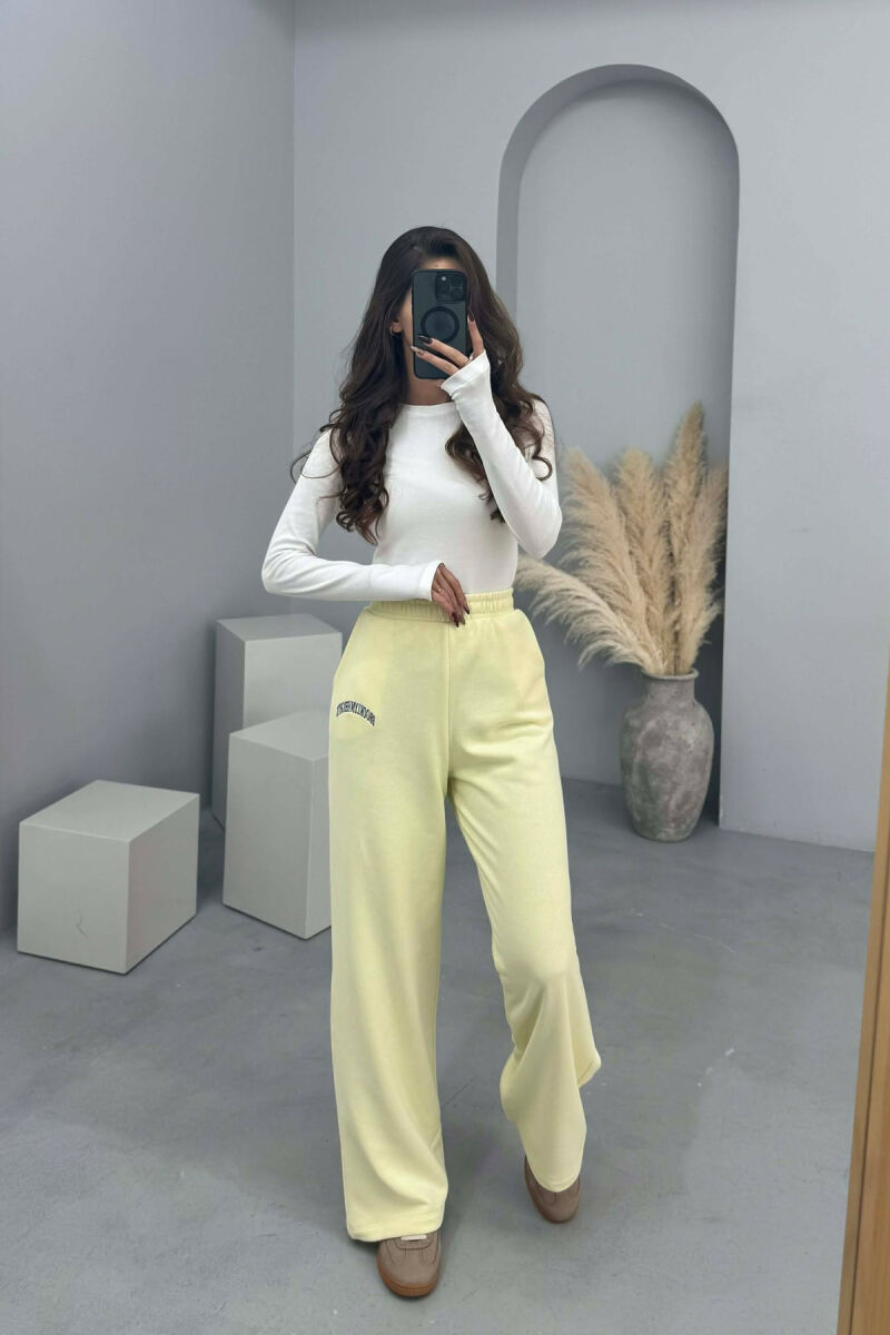 LITTLE WRITTINGS SIMPLE WOMEN SWEATPANTS YELLOW/E VERDHE - 1