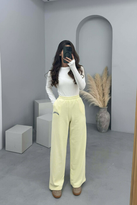 LITTLE WRITTINGS SIMPLE WOMEN SWEATPANTS YELLOW/E VERDHE - 2