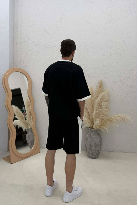 LITTLE WRITTINGS T-SHIRT + SHORTS MEN SET BLACK/ E ZEZE - 4