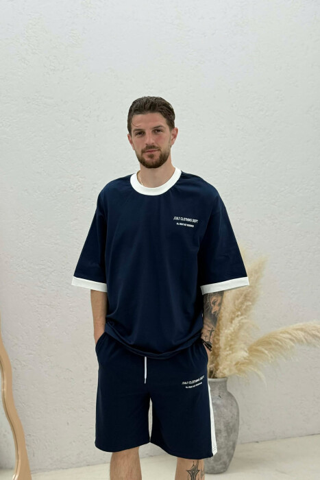 LITTLE WRITTINGS T-SHIRT + SHORTS MEN SET BLUE/BLU - 3