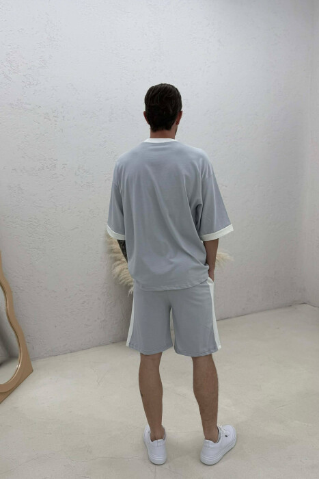 LITTLE WRITTINGS T-SHIRT + SHORTS MEN SET LIGHT GREY/GZ - 4