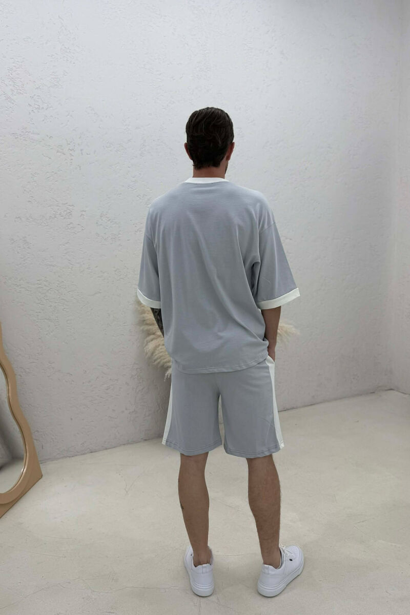 LITTLE WRITTINGS T-SHIRT + SHORTS MEN SET LIGHT GREY/GZ - 4