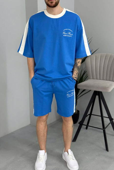 LITTLE WRITTINGS T-SHIRT + SHORTS MEN SET LIGHTBLUE/BZ - 3