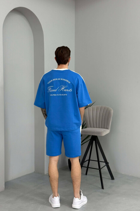 LITTLE WRITTINGS T-SHIRT + SHORTS MEN SET LIGHTBLUE/BZ - 4