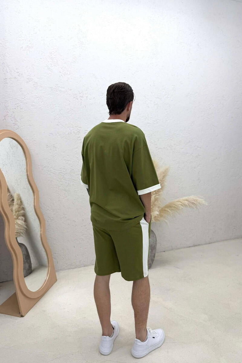 LITTLE WRITTINGS T-SHIRT + SHORTS MEN SET OLIVE/ULLI - 4