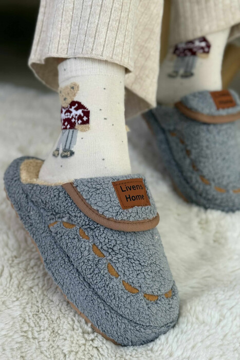 LITTLE WRITTINGS TEDDY WOMEN SLIPPERS GREY/GRI - 3