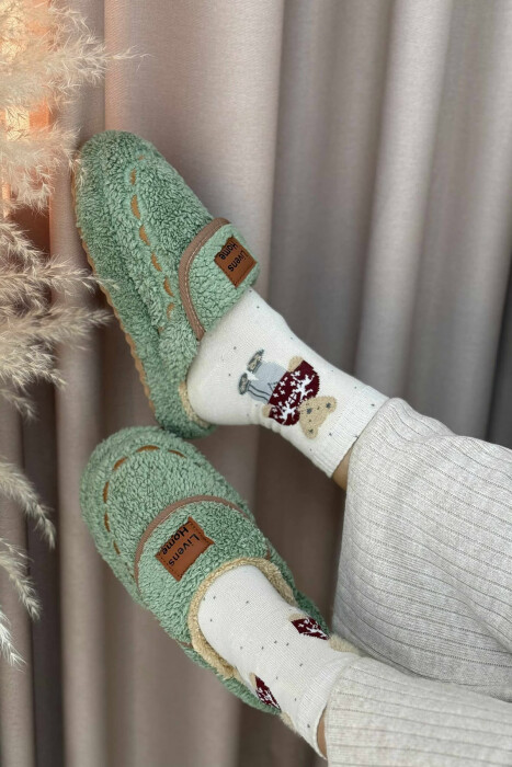 LITTLE WRITTINGS TEDDY WOMEN SLIPPERS MINT/MENTE - 3