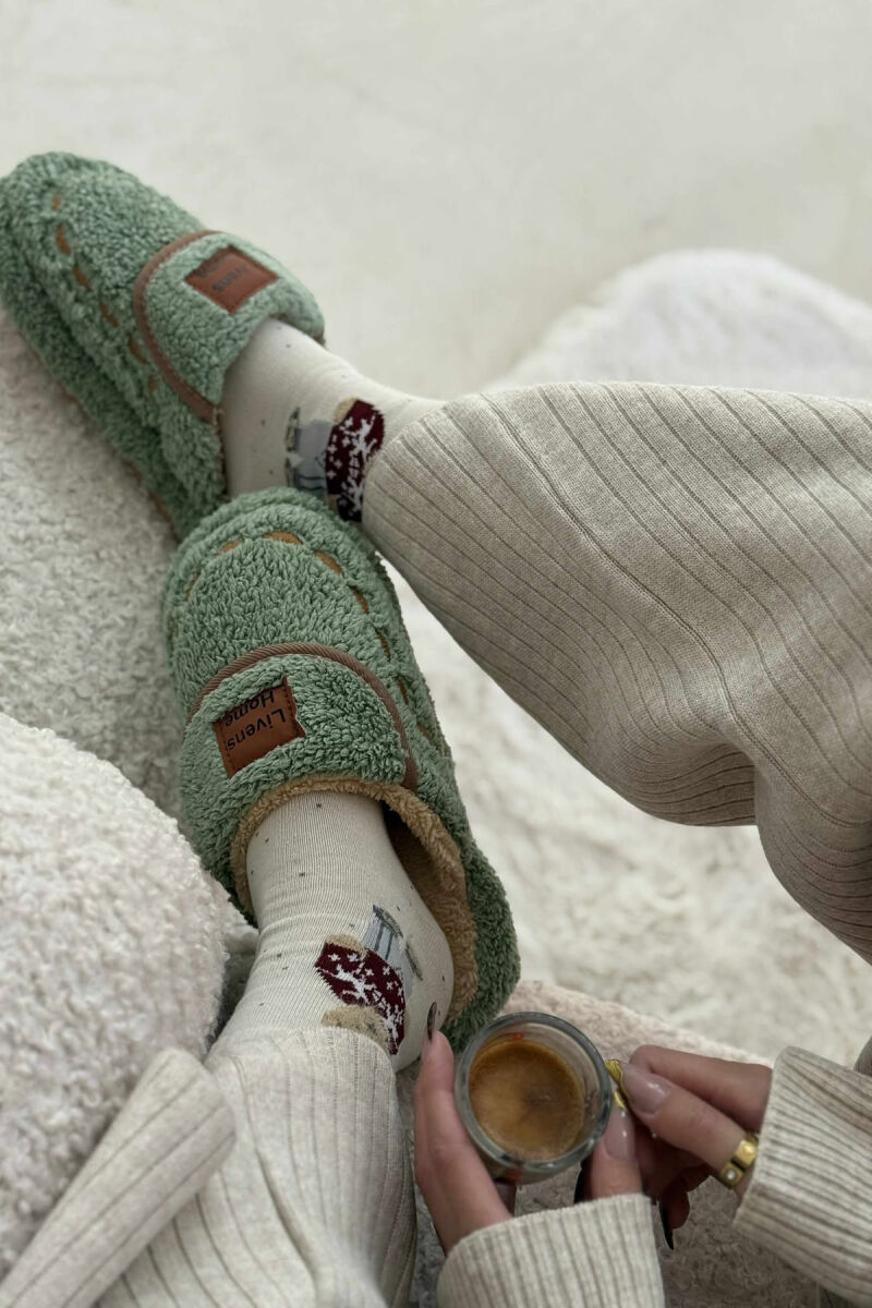 LITTLE WRITTINGS TEDDY WOMEN SLIPPERS MINT/MENTE - 1