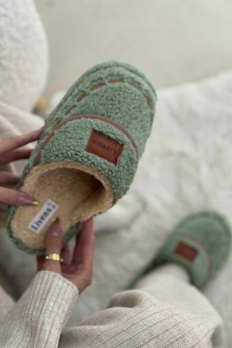 LITTLE WRITTINGS TEDDY WOMEN SLIPPERS MINT/MENTE - 6