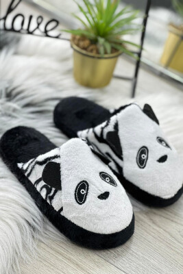 LLITTLE DOG FACE HOME SLIPPERS WOMAN BLACK-WHITE/ZB 