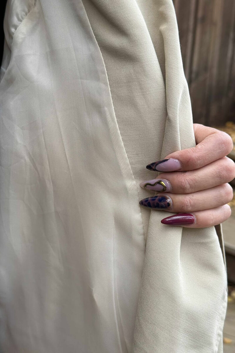 LONG BACK LEO DESIGN WOMEN TRENCH COAT BEIGE/BEZHE - 4