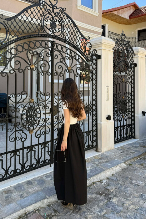 LONG BELT DETAIL WOMEN DRESS BLACK/ E ZEZE - 4