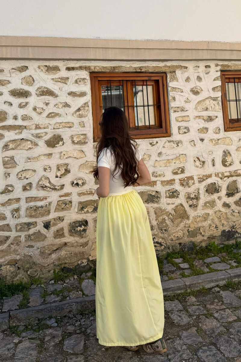 LONG BELT DETAIL WOMEN DRESS YELLOW/E VERDHE - 2