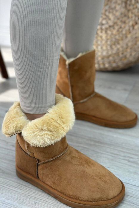 LONG BUTTON WOMAN UGG BROWN/KAFE - 4