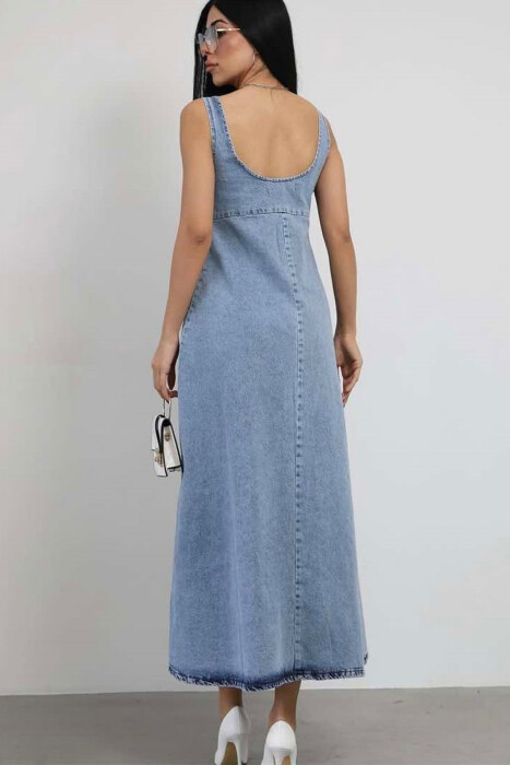 LONG DENIM WOMEN DRESS LIGHTBLUE/BZ - 4