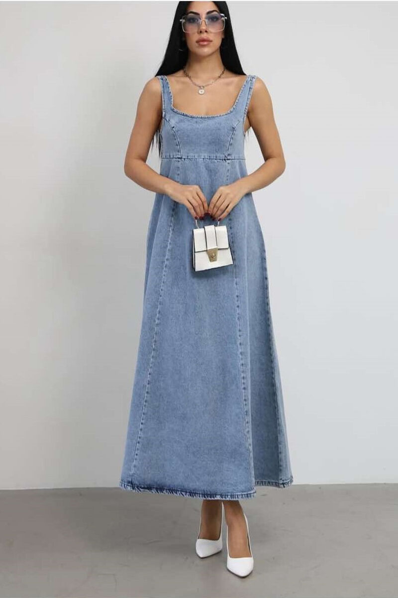 LONG DENIM WOMEN DRESS LIGHTBLUE/BZ - 5