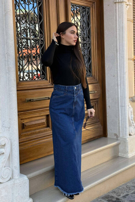 LONG DENIM WOMEN SKIRT BLUE/BLU - 2