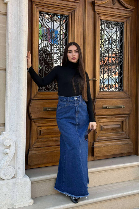 LONG DENIM WOMEN SKIRT BLUE/BLU - 5