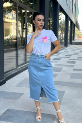 LONG DENIM WOMEN SKIRT LIGHTBLUE/BZ 