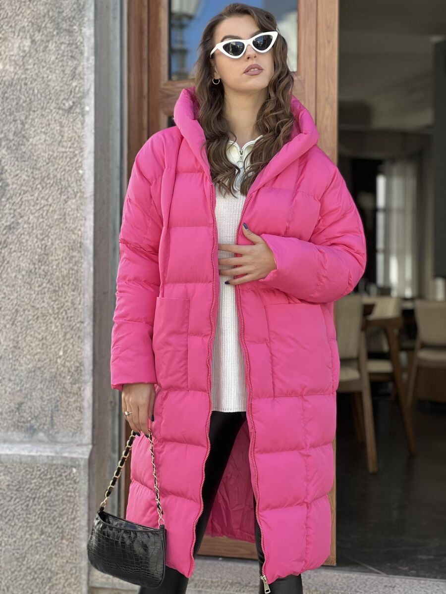 LONG HOOD WOMAN PUFFER JACKET FUCHSIA/CIKLAMI - 5