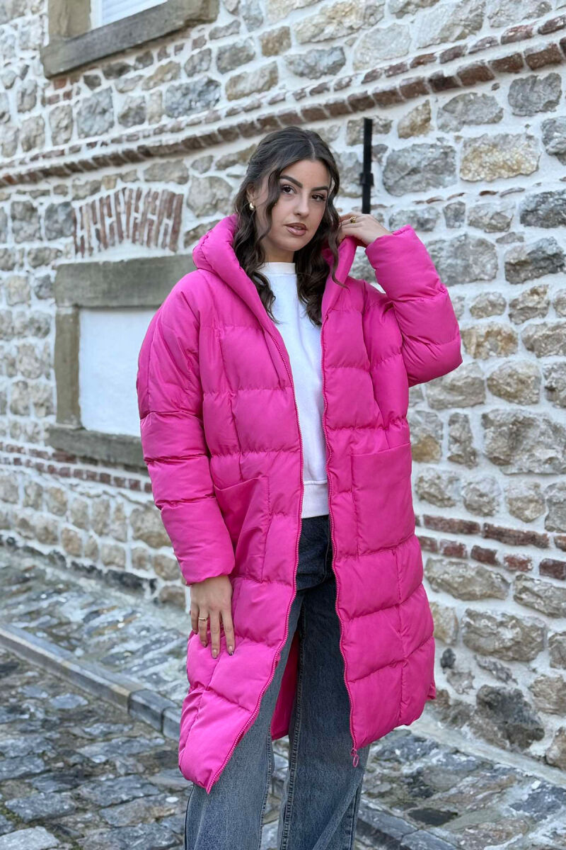 LONG HOOD WOMAN PUFFER JACKET FUCHSIA/CIKLAMI - 6