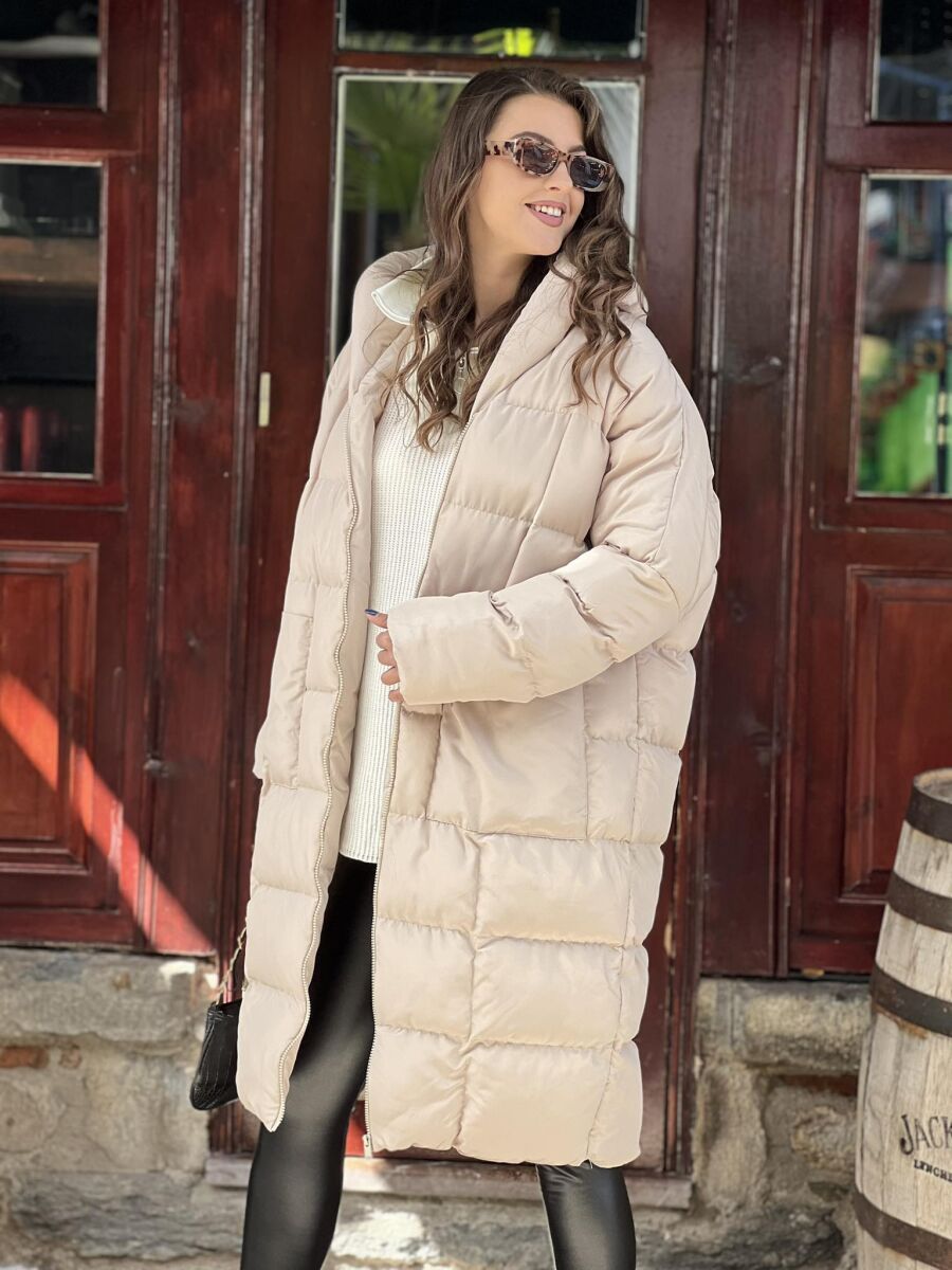 LONG HOOD WOMAN PUFFER JACKET LIGHT BEIGE/BZHZB - 11