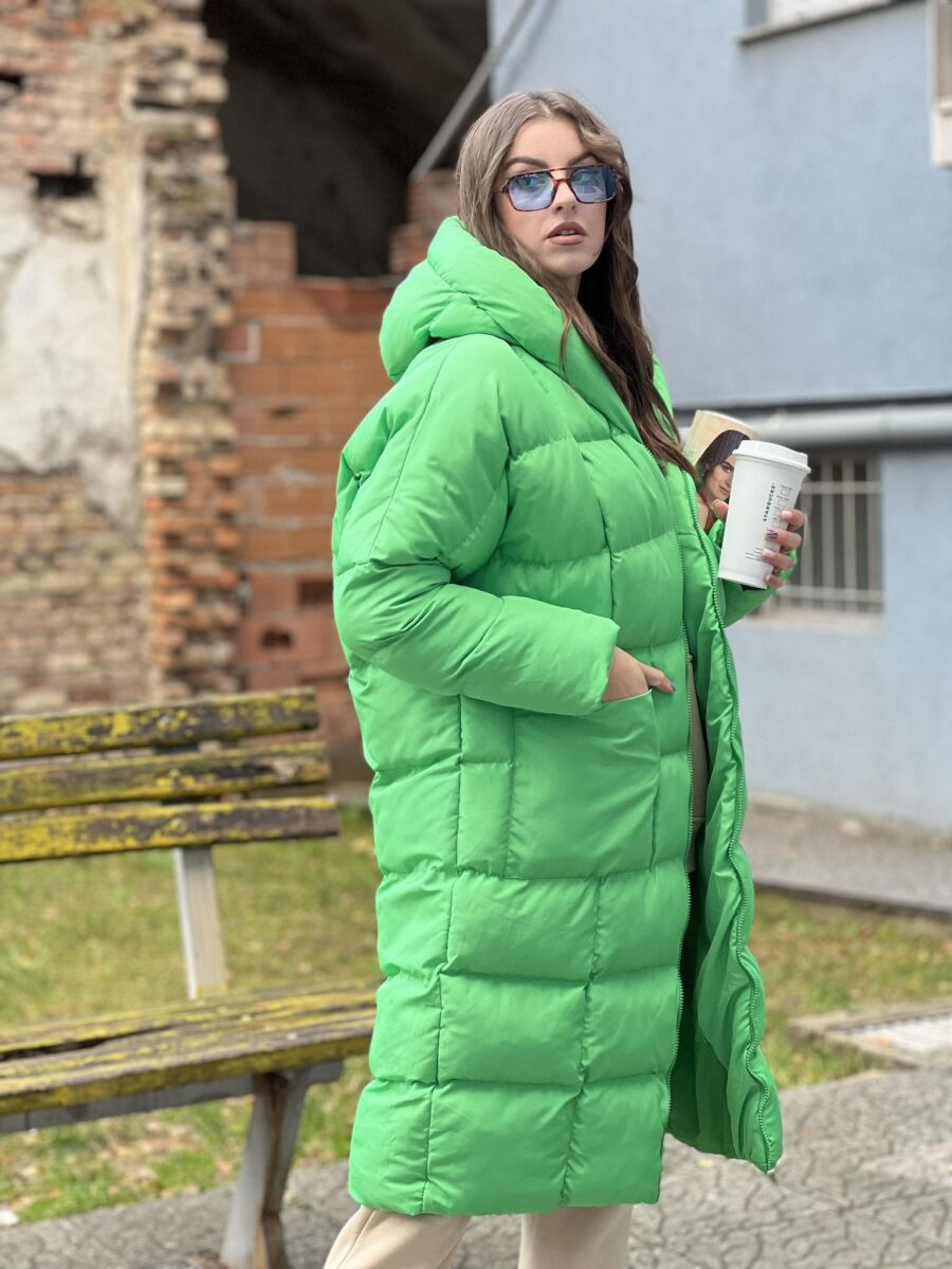 LONG HOOD WOMAN PUFFER JACKET LIGHT GREEN/JEZB - 11