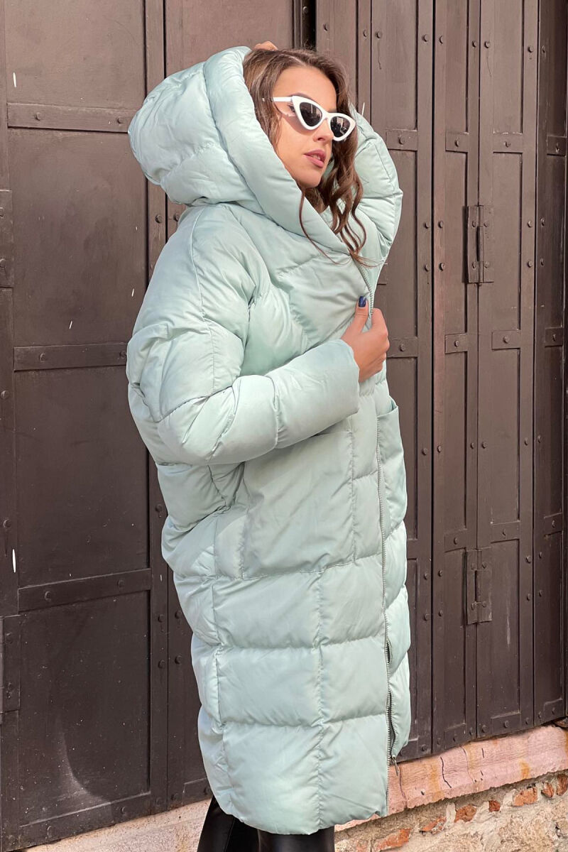 LONG HOOD WOMAN PUFFER JACKET MINT/MENTE - 2