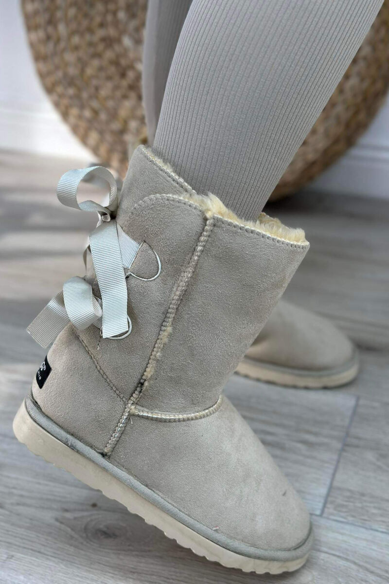 LONG LACES WOMAN UGG CREAM KREM UGG KLAUDIO FASHION UG 06