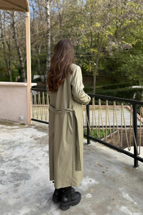 LONG LEATHER LACING WOMEN JACKET GREEN/JESHILE - 6