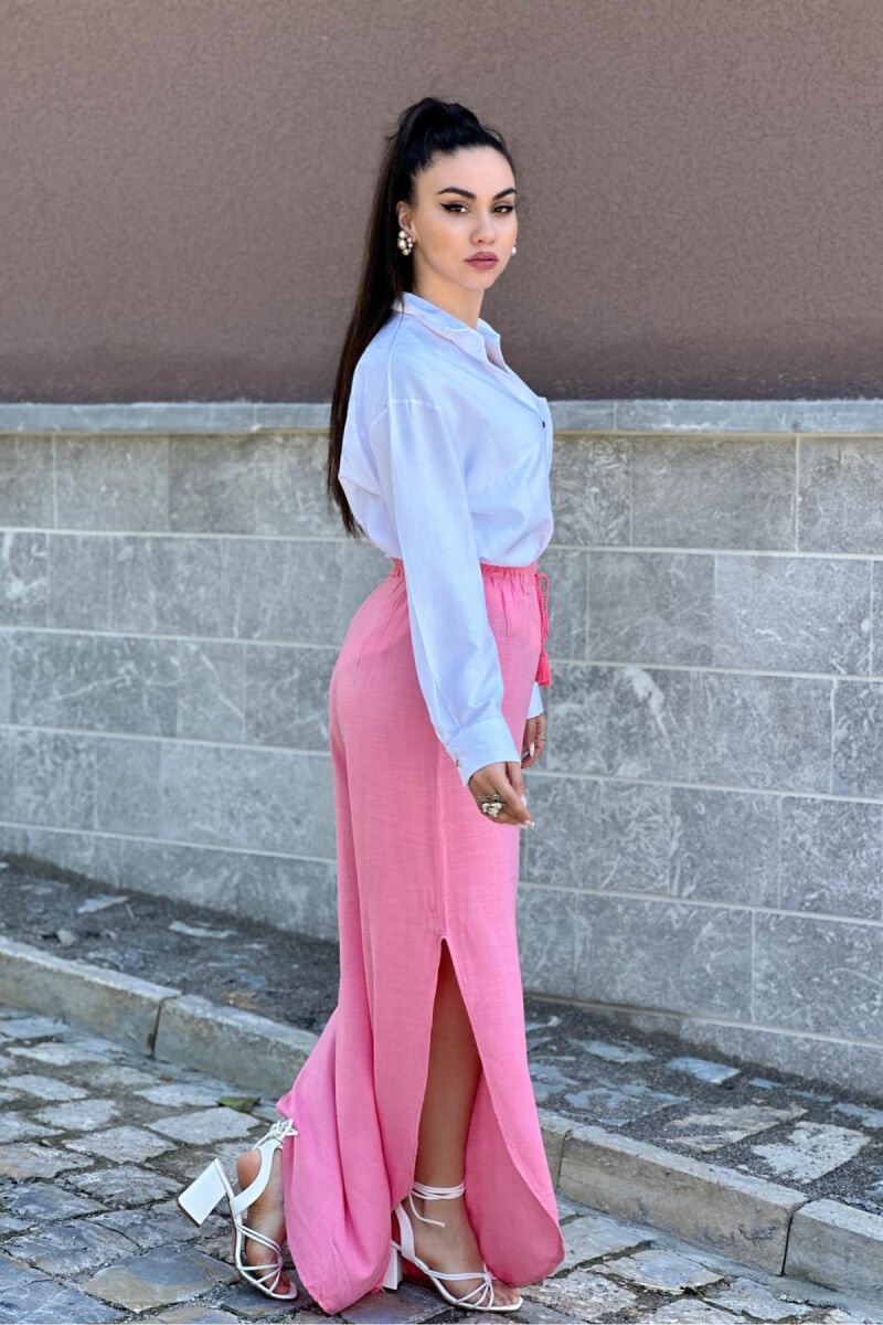 LONG LINEN WOMAN TROUSERS PINK/ROZE - 2