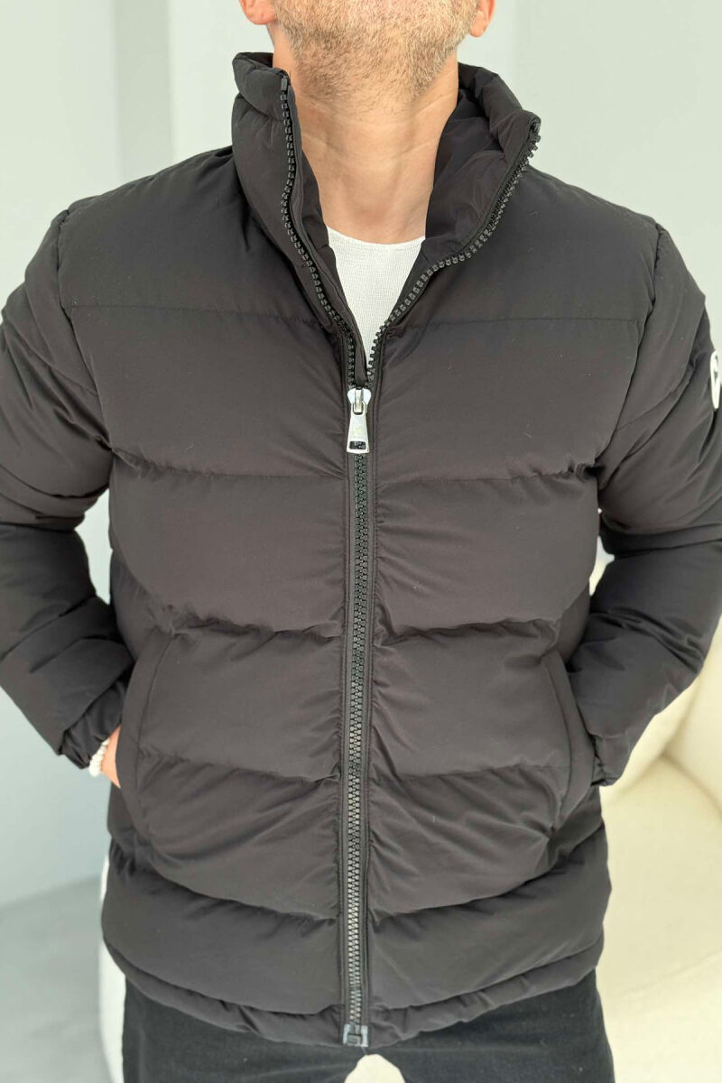 HIGH NECK MEN PUFFER JACKET BLACK/ E ZEZE - 1