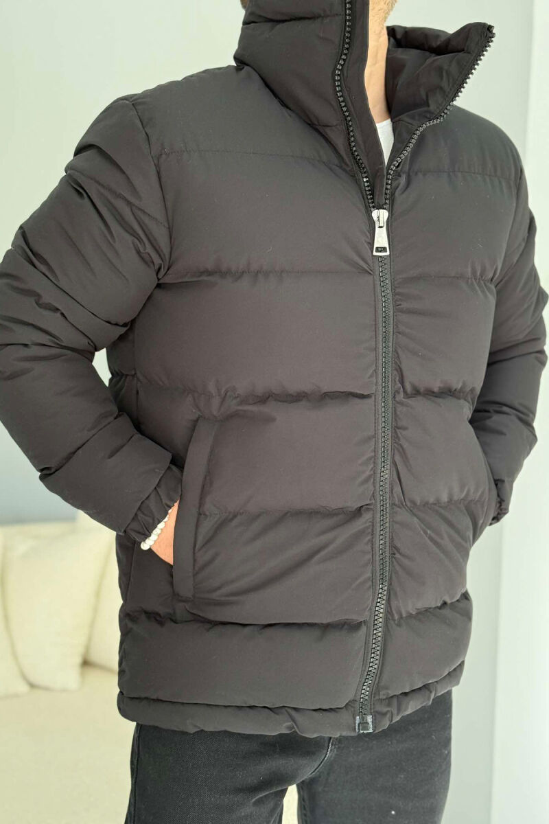 HIGH NECK MEN PUFFER JACKET BLACK/ E ZEZE - 5