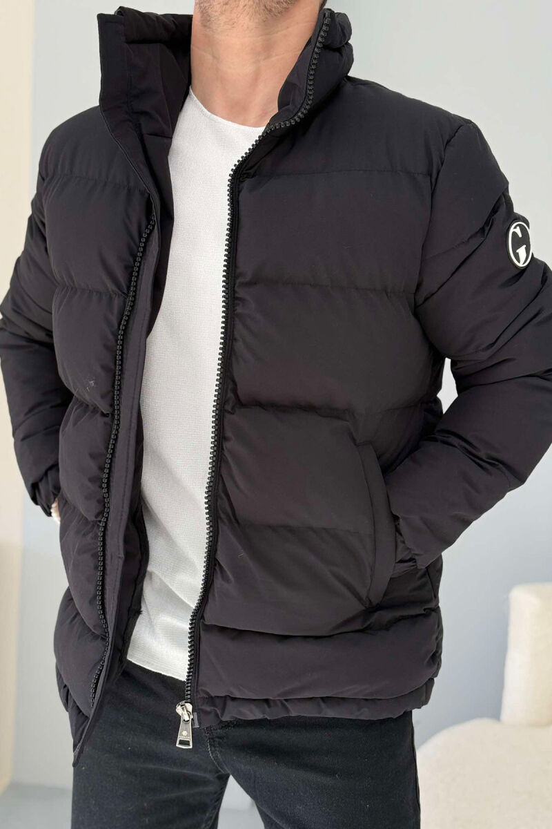 HIGH NECK MEN PUFFER JACKET BLACK/ E ZEZE - 6