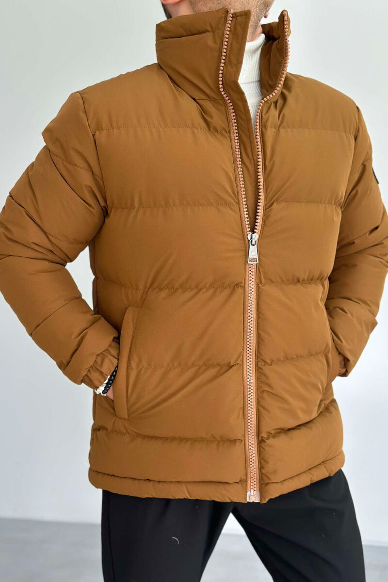 HIGH NECK MEN PUFFER JACKET BROWN/KAFE - 3