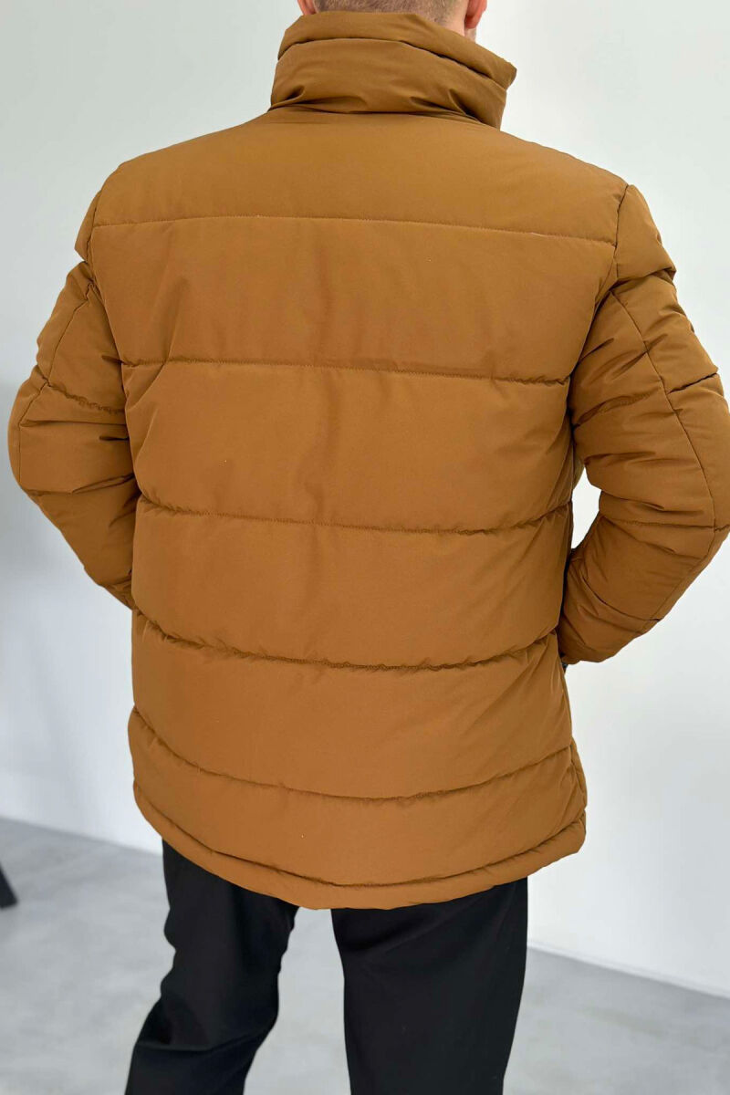 HIGH NECK MEN PUFFER JACKET BROWN/KAFE - 4