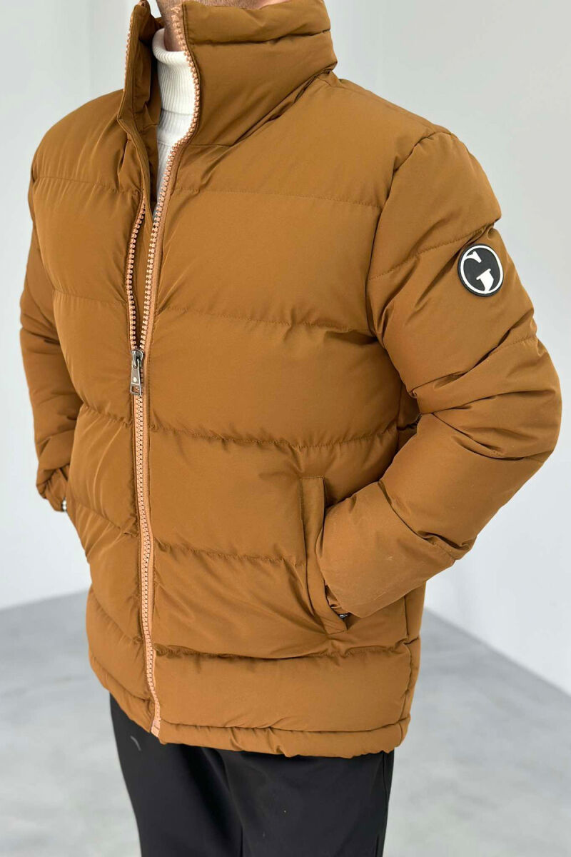 HIGH NECK MEN PUFFER JACKET BROWN/KAFE - 5